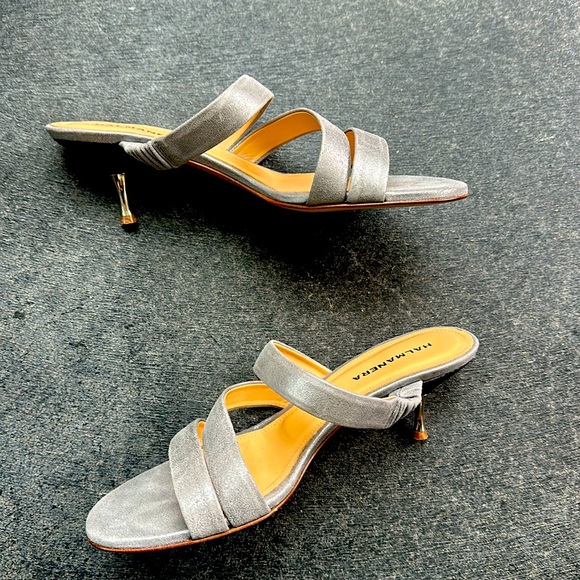 Halmanera Silver Strappy Slides Sz 40 - Picture 3 of 7